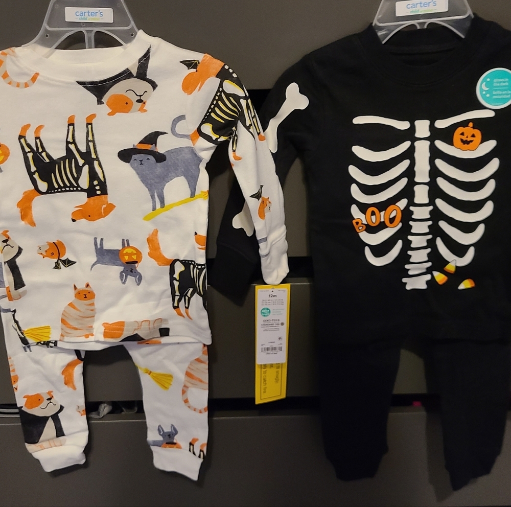 Carters - Halloween Skeleton and Animal Print Pajama Set 12m